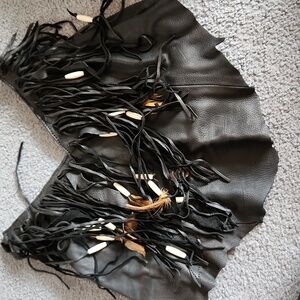 Hippie boho biker leather halter top